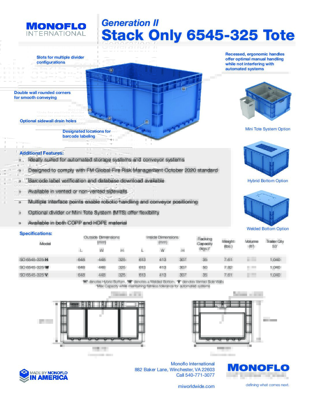 Generation II Stack Only 6545-325 Tote