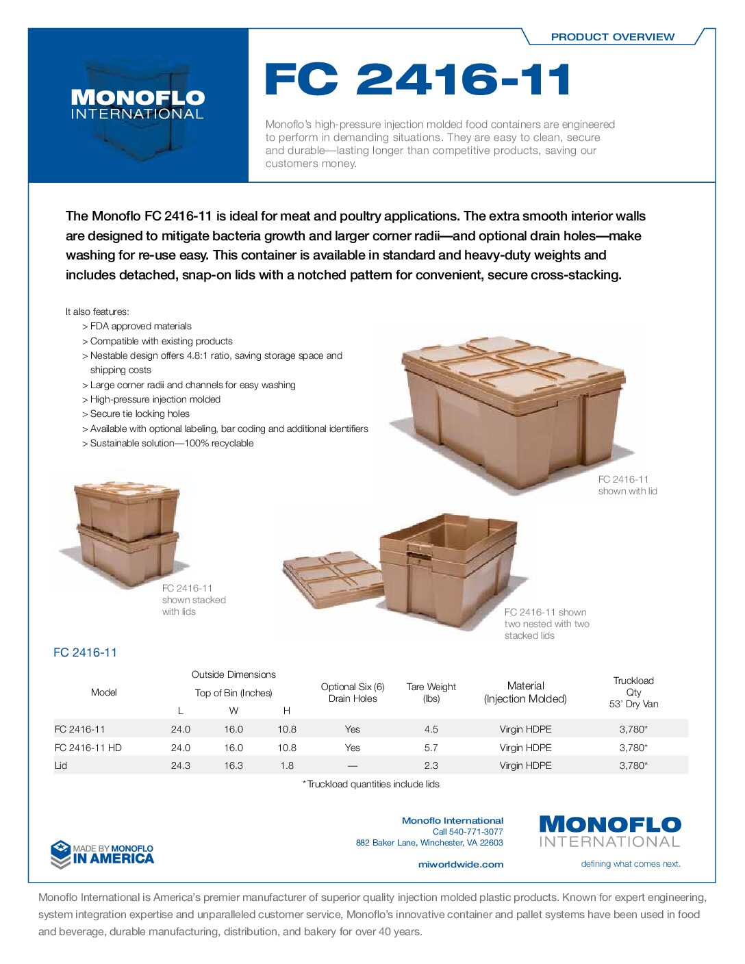 Poultry FC 241611 Spec Sheet