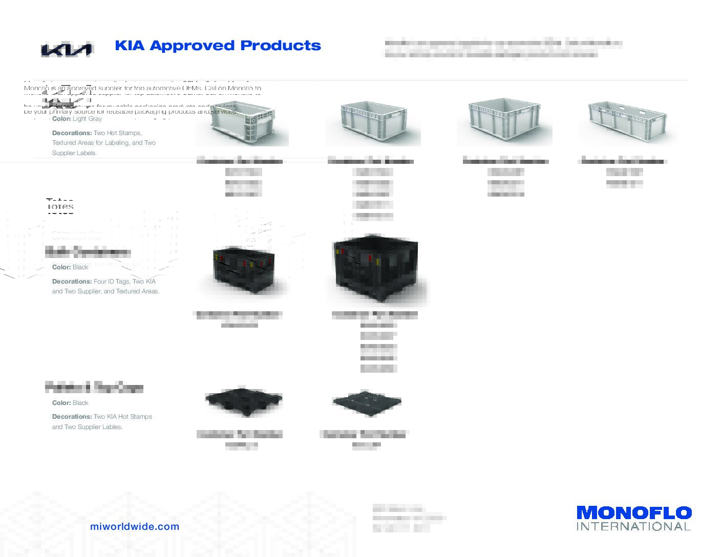 KIA Approved Products